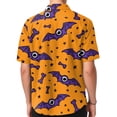 thumbnail image 6 of WTOBBY Men's Halloween Printed Short Sleeve Shirt Casual Loose Fit Party Graphic Tee Cotton Blend Breathable Top for Festival Costume Holiday Celebration,Dark Purple XL, 6 of 6