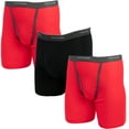 thumbnail image 2 of 3pk Fruit of the Loom Tag Free Men’s Cotton Boxer Briefs Underwear with Fly, 2 of 9