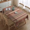thumbnail image 2 of Brown Geometric Striped Pattern Rectangle Tablecloth 60"x84",Waterproof Polyester Rectangle Table Cloth, Wipeable Spillproof Polyester Tablecloth for Dining, Camping, Indoor and Outdoor, 2 of 5