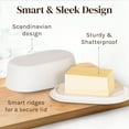 thumbnail image 6 of Modern Bamboo Butter Dish with Lid - Dishwasher Safe - Perfectly Sized For Large European Style Butters by Cooler Kitchen, 6 of 8