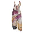 thumbnail image 2 of SAATLERI Boho Floral Romper for Women 2025 Linen Jumpsuit Adjustable Straps Summer Wide Leg Casual Jumpsuits for Women, 2 of 5