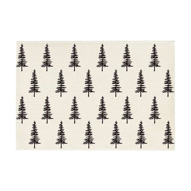Cheapark Gift 12x18 Inch Winter Christmas Tree Placemats - Holiday Table Decor, Perfect for Party, Kitchen & Dining Room