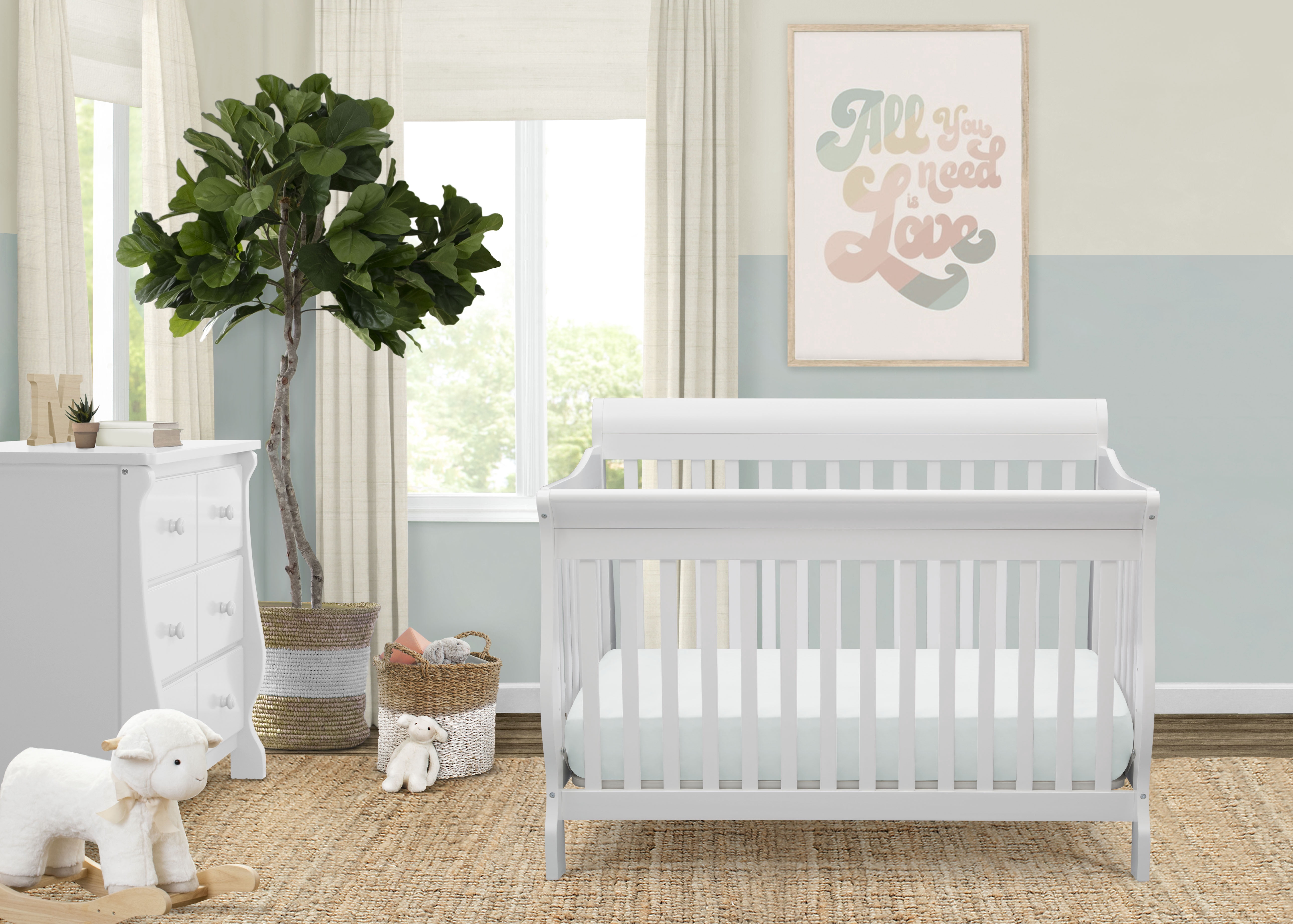 Delta Children Canton 4-in-1 Convertible Crib, Bianca White