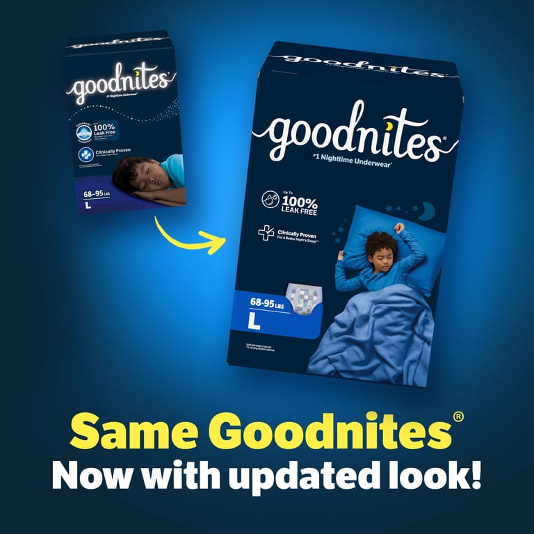 GoodNites NightTime Youth Absorbent Underwear for Bed Wetting