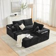 thumbnail image 5 of Leumius 108" L-Shaped Sectional Sofa,Chenille Boneless Couch, Modern 3-Seat Upholstered Cloud Couch Sectional with Deep Seat and Cup Holders for Living Room,No Assembly Required,Black, 5 of 14