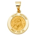 thumbnail image 2 of 14K Yellow Gold Religious St. Anthony Charm Pendant with 0.8mm Box Chain Necklace - 18", 2 of 3
