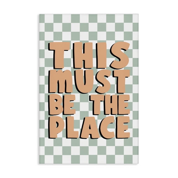 Stupell Industries Retro Must Be The Place Text & Numbers Painting Wrapped Canvas Art Print Wall Art, 16 x 24