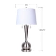 thumbnail image 6 of 30" Brushed Nickel Table Lamp w/ USB Port in Base & White Linen Shade (Set of 2), 6 of 6
