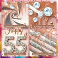 thumbnail image 4 of Studded Happy 55th Birthday Banner Golden Sparkle 55th Birthday Display Pink Background Glitter Design Decor Backdrop for 55th Birthday Party Adult Celebration Photo Backdrop, 4 of 9