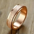 thumbnail image 2 of Rose Gold/Rainbow/Gold Frosted Spinner Band Women Stainless Steel Ring Size 5-12, 2 of 9