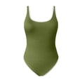 thumbnail image 4 of HNMKIU One-Piece Swimsuits For Women U Neck Wrap Tie Solid Color High Waisted Swimsuit Summer Style One-Piece Bathing Suit For Women Army Green,M, 4 of 5