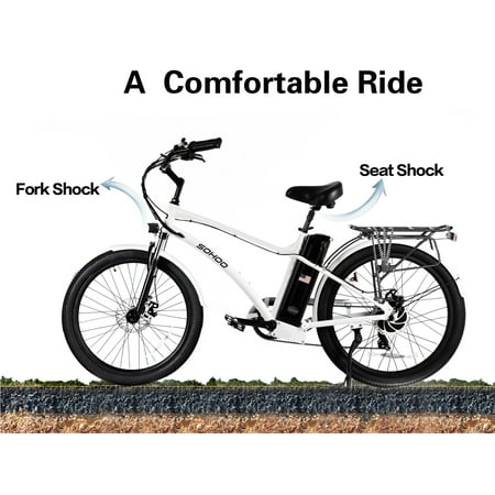 48V500W13Ah 26″ Adult Step-Over Beach Cruiser Electric Bicycle City E-Bike Mountain Bike (Fit 5Ft3in to 6Ft8in) (White) 48V500W13Ah 26″ Adult Step-Over Beach Cruiser Electric Bicycle City E-Bike Mountain Bike (Fit 5Ft3in to 6Ft8in) (White)