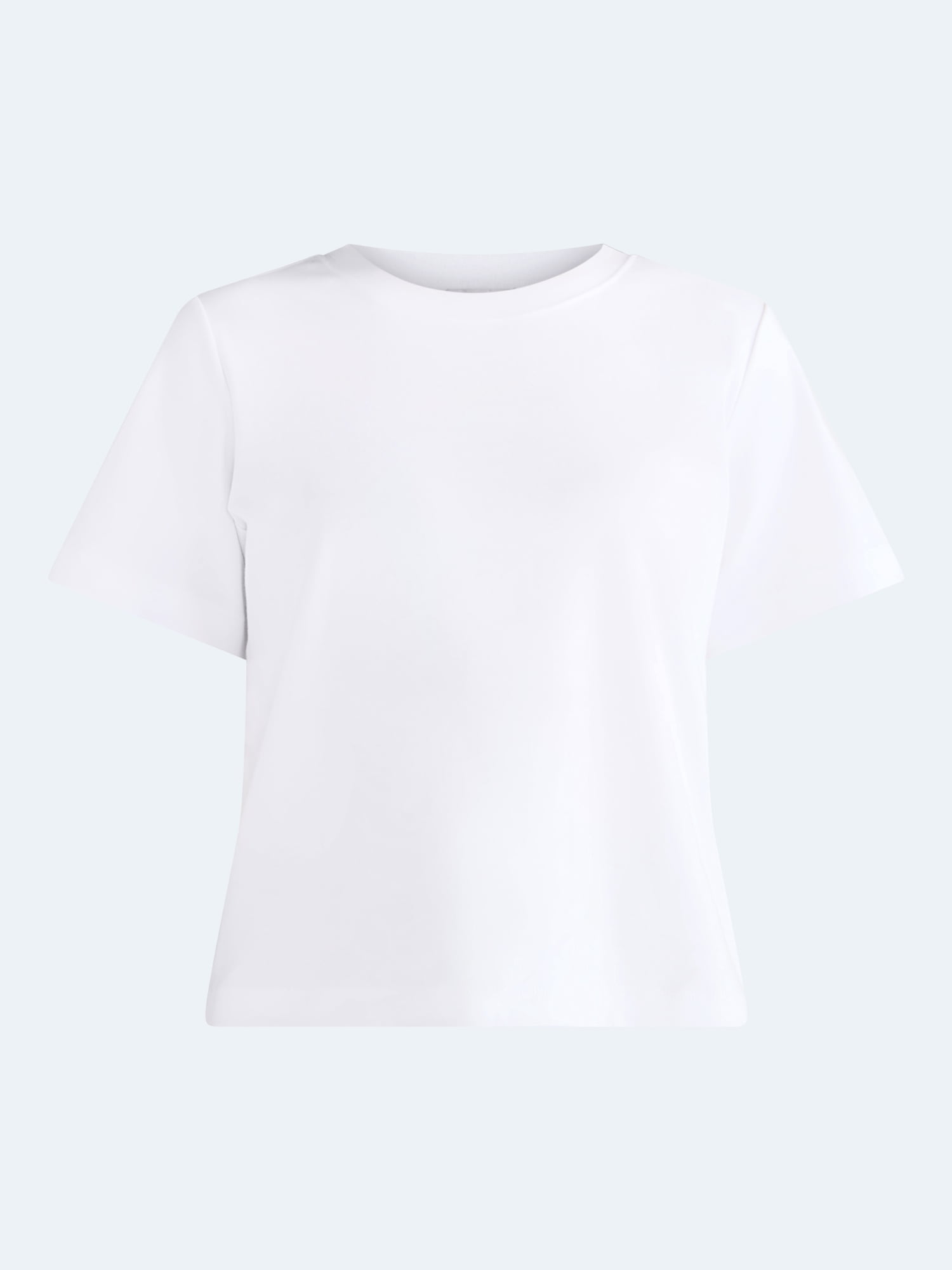 Free Assembly Women's and Women's Plus Cotton Cropped Boxy Tee with Short Sleeves, Sizes XS-4X