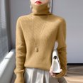 thumbnail image 2 of Sweaters for Women, High Collar Sweaters for Women, Soft Pile Slim Fit, Solid Color Autumn Winter Top, 2 of 5