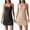 Black,Beige, variant on 3 Pack Women's V-Neck Spaghetti Strap Full Slip Dress, Soft Stretch Slim Fit Sleepwear Loungewear, Seamless Underdress for Layering, Nightwear & Daily Lounging