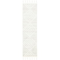 SAFAVIEH Casablanca Regena Diamond Wool Runner Rug, Beige/Ivory, 2'3" x 11'