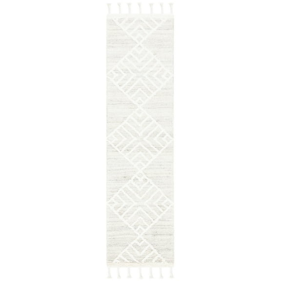 SAFAVIEH Casablanca Regena Diamond Wool Runner Rug, Beige/Ivory, 2'3" x 11'