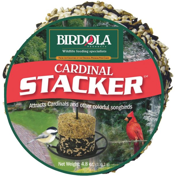 Birdola Cardinal Stacker 4.8 Ounces, Stackable Seed Cake For Wild Birds