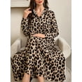 thumbnail image 6 of MORTTIC Women's Long Sleeve Leopard Maxi Dress, Elegant Ankle-Length Dress for Work or Daily Wear, 6 of 7