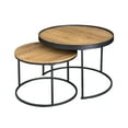 Gap Home Modern Round Nesting Coffee Tables, Set of 2, English Oak