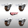 thumbnail image 2 of 3.5 Inch SS High Temp Glass Filled Nylon Bolt Hole Caster Set with Lock Brake, 2 of 2