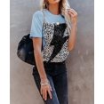 thumbnail image 2 of Anbech Women Lightning Leopard Tshirt Graphic Tee Shirts Tops, 2 of 6