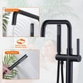 thumbnail image 2 of Wowow Brass Single-Handle Freestanding Tub Faucet Floor Mounted with Hand Shower in Oil Rubbed Bronze, 2 of 8