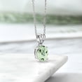 thumbnail image 4 of Gem Stone King 3.21 Ct Oval Green Prasiolite E-F Lab Grown Diamond 925 Sterling Silver Pendant, 4 of 4