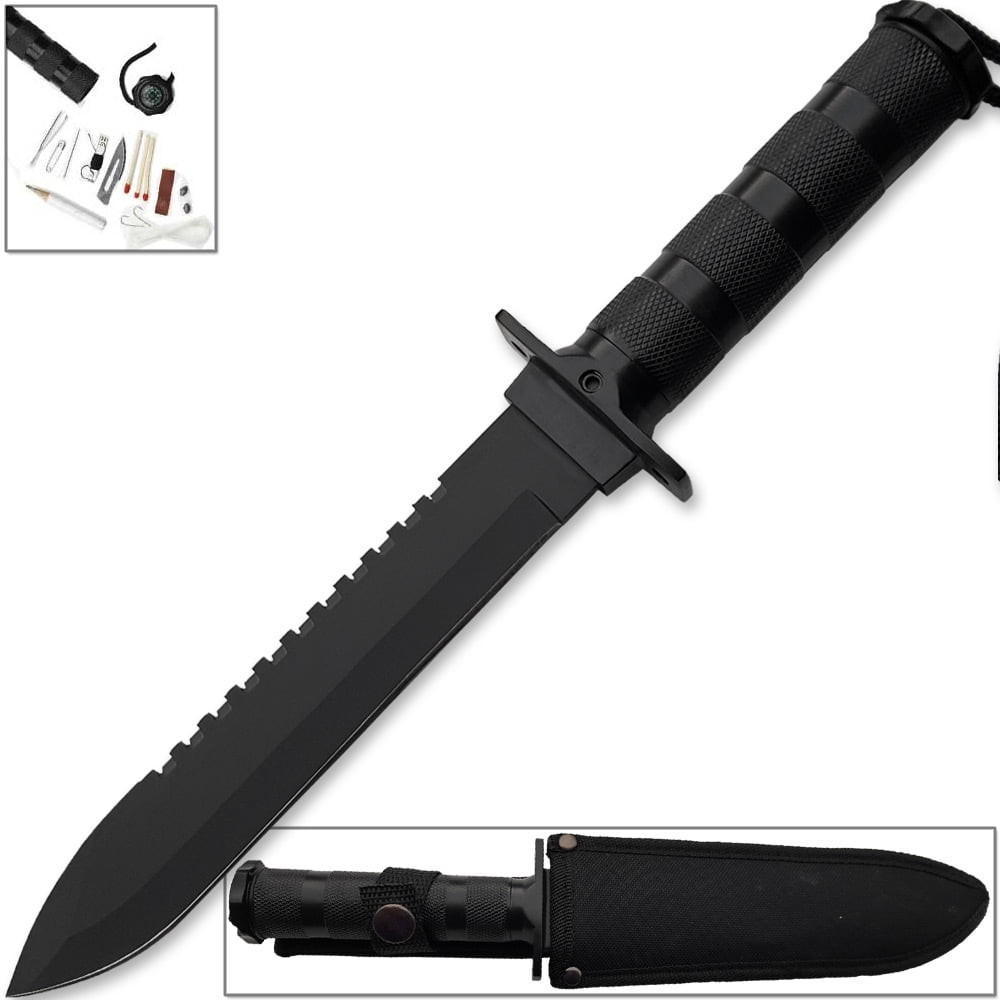 Ultimate Military Jungle Survival Knife Kit w Compass, Fishing