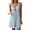 light blue, variant on Women's Floral Romper Summer Sleeveless Tie Front Pajama Jumpsuits Boho Scoop Neck Sleepwear