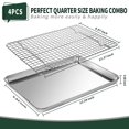 thumbnail image 2 of Quarter Sheet Pan With Rack Set [2 Baking Sheets + 2 Racks]  Stainless Steel Cookie For And Wire - Rust & Warp Resistant Nonstick Size 12 X 9.8 1 Inch, 2 of 7