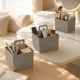 thumbnail image 5 of JHyouerji Plastic Desk Storage Caddy,Built In Carry Handle Brown Multi Compartment Organizer 9x6x6 Inch for Office Stationery Cosmetic Classroom, 5 of 8