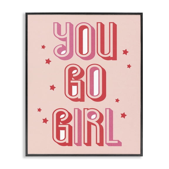 Stupell Industries Eclectic You Go Girl Fashion Modern Design Black Framed Giclee Art, 11 x 14, by Lil' Rue