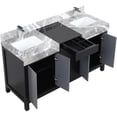 thumbnail image 5 of Lexora Home Zilara 60" Double Marble Top Bathroom Vanity with Chrome Faucet, 5 of 15