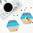 thumbnail image 5 of Balery 4 Pcs Boards And Beachleather Coasters Set, Drink Table Cup Coasters For Living Room Kitchen Coffee Decor, 5 of 9