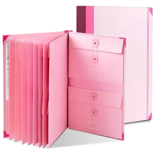 Carpeta organizadora de documentos importantes con etiquetas for registros familiares, folio planificador de emergencias