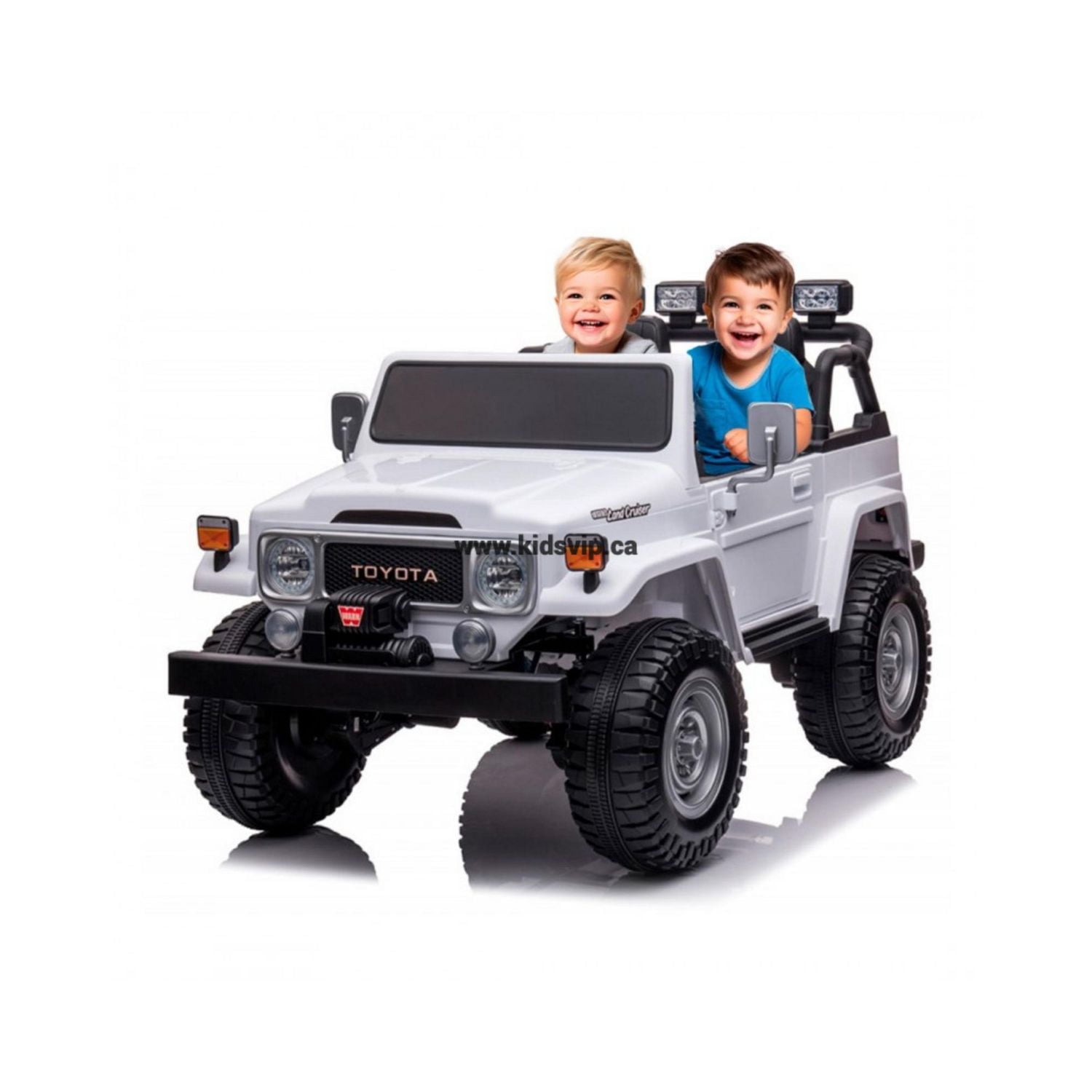 KidsVIP Licensed Toyota 2-Seater 24V Powered 4x4 Premium Ride-On Truck w/ Rubber Wheels, Music & Remote