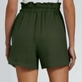 thumbnail image 4 of Womens Linen Casual Shorts, High Waisted Wide Leg Shorts Summer Flowy Beach Drawstring Shorts with Pockets in Clearance Green L, 4 of 6