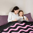 thumbnail image 5 of Homewish Pink Wave Stripes 7-Piece King Bedding,Abstract Modern King Bed in a Bag,Black Reversible, 5 of 8