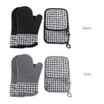 thumbnail image 4 of 2 uds guantes de horno resistentes al calor 2 uds porta ollas guantes antideslizantes aislados guant Abanopi Negro, 4 of 7