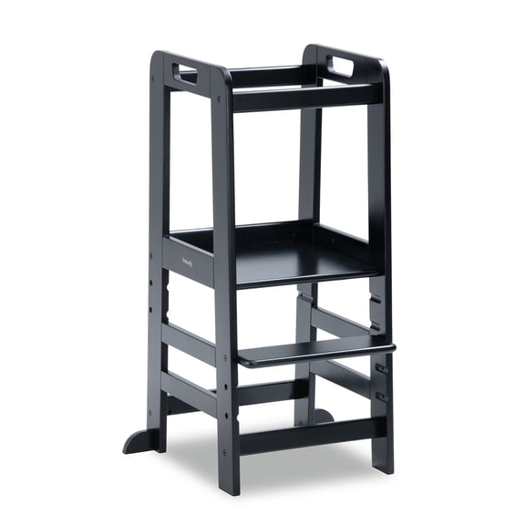 hauck Learn N Explore Montessori Toddler Tower, Wooden Kitchen Stool for Kids, Black