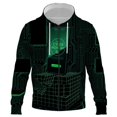 thumbnail image 1 of Sudadera con capucha y cremallera para hombre, suéter holgado de gran tamaño con impresión 3D y nueva tecnología digital, estilo urbano, primavera y otoño, 1 of 6