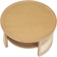 thumbnail image 4 of 2-tiered Round Coffee Table With Natural Wood And - Rustic Grace, Spacious Storage Space, Stable Build, Curve Edge Assurance Base Bohemian Style, Large Capacity, Materials, Curved, 4 of 6