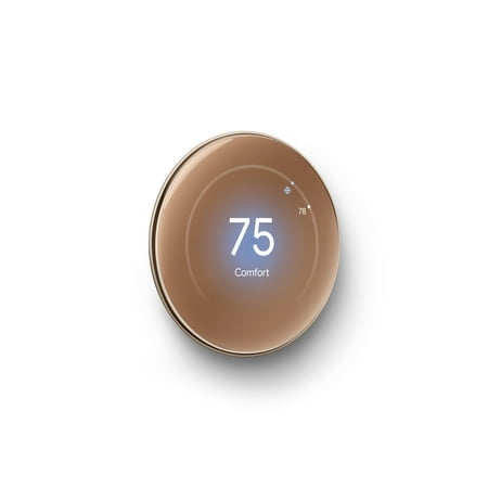 Google - Nest Learning Thermostat (4th gen) with Nest Temperature Sensor (2nd gen) - Polished Gold