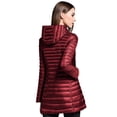 thumbnail image 2 of Elezay Women Lightweight Down Jacket Long Jacket Winter Down Coat Windproof Puffer Coats Hooded Packable Wine L, 2 of 6