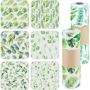 48 Reusable Paperless Paper Towels Roll - Washable Cotton Kitchen Cloth - 10x10 Napkins - Set of 48 Towels - Absorbent & Eco-Friendly