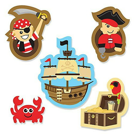 Ahoy Mates! - Pirate - DIY Shaped Party Cut-Outs - 24 Count