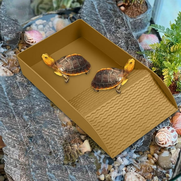 Bañera para reptiles, hábitat para tortugas, suministros para mascotas, multifuncional, para tomar el sol, antideslizante, portátil, cuenco de agua,