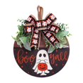 thumbnail image 1 of Letrero de puerta colgante de madera de Halloween, letrero de madera, letrero de puerta decorativo redondo, Boo, colgador de puerta de Halloween para, 1 of 6