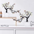 thumbnail image 3 of Artificial Silk Flower Arrangement with Ceramic Vase (Plum Blossom, Red), 3 of 4